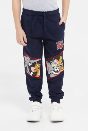 Boys Navy Tom & Jerry Joggers