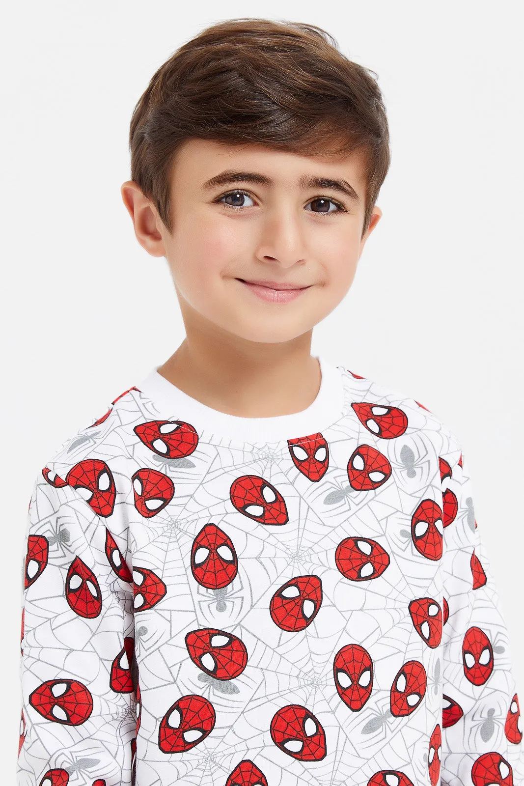 Boys White Spider Man Sweatshirt