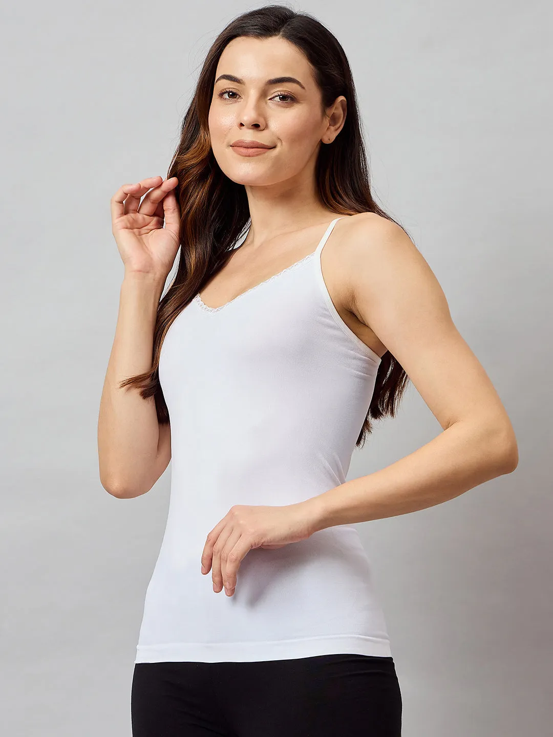 C9 Airwear Women's Seamless Shoulder Strap Camisole - White
