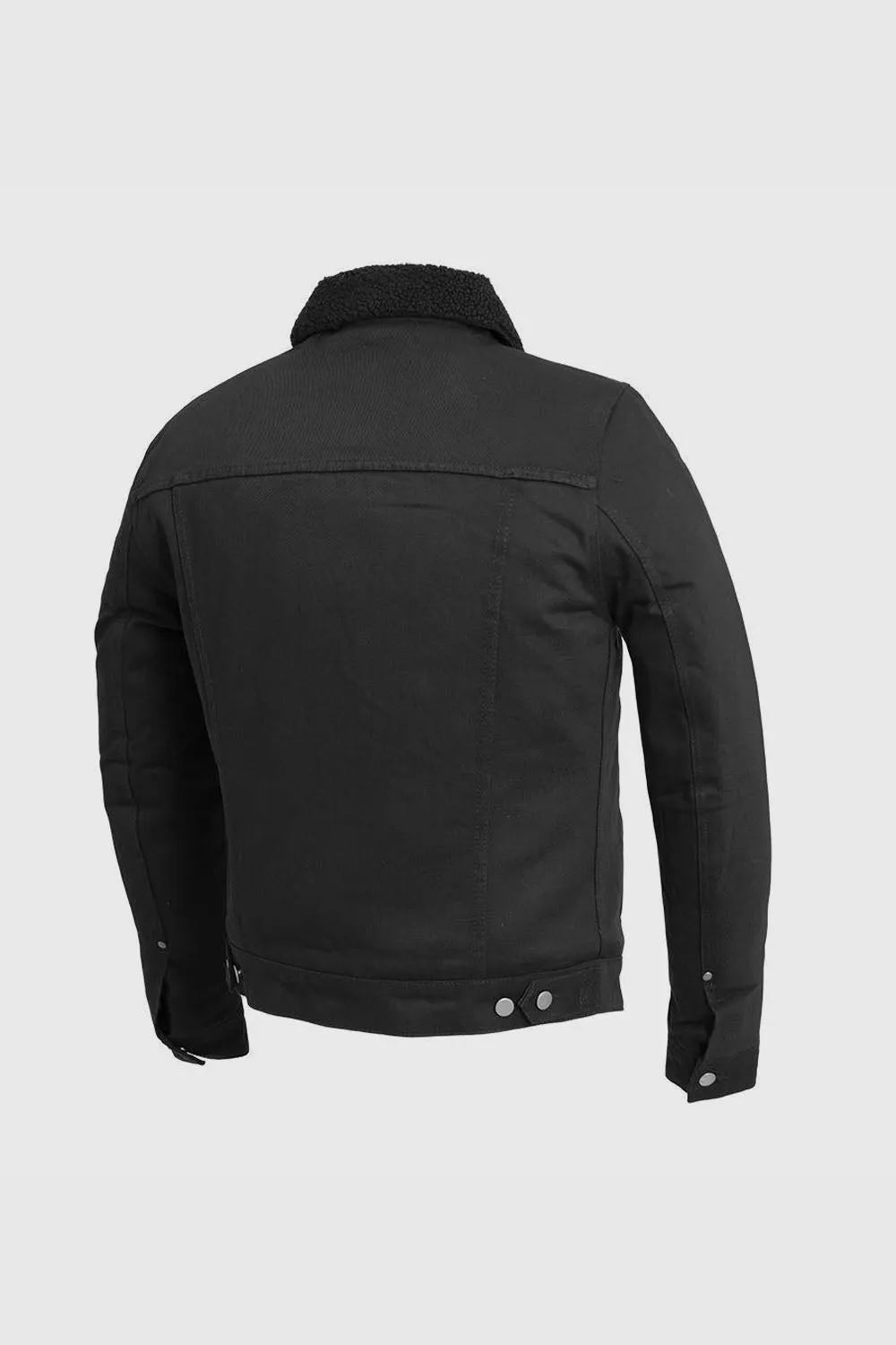 Cain Mens Faux Shearling Twill Jacket