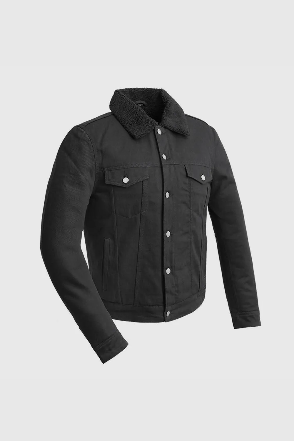 Cain Mens Faux Shearling Twill Jacket