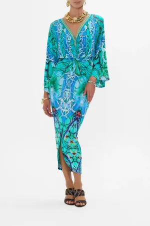 CAMILLA LAND OF WONDER LONG SPLIT FRONT TWIST DRESS