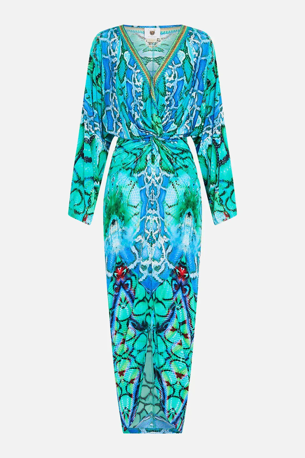 CAMILLA LAND OF WONDER LONG SPLIT FRONT TWIST DRESS