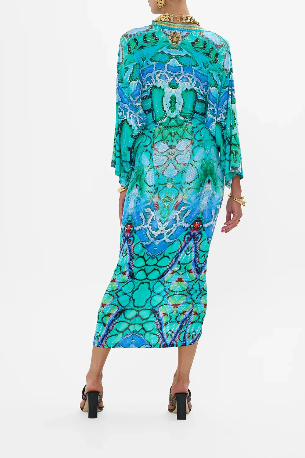 CAMILLA LAND OF WONDER LONG SPLIT FRONT TWIST DRESS