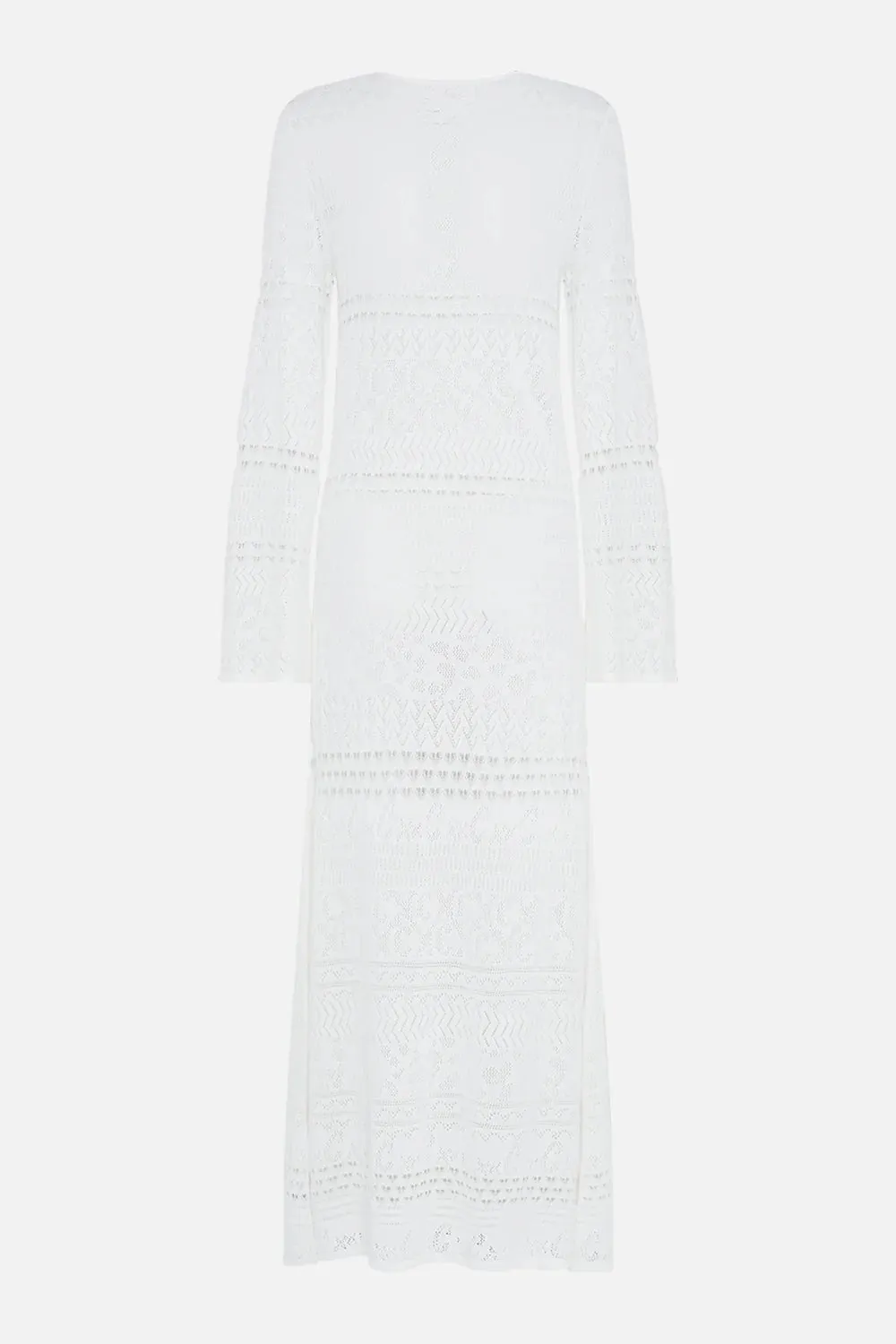 CAMILLA SEA CHARM LACE FRONT POINTELLE KNIT DRESS