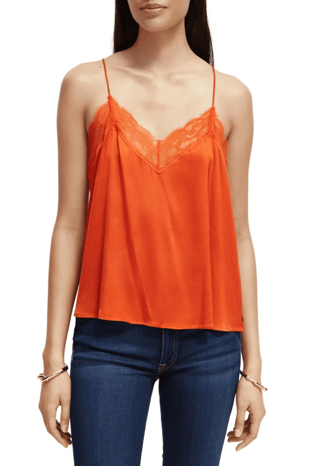 CAMISOLE LACE DETAIL RED SKIES