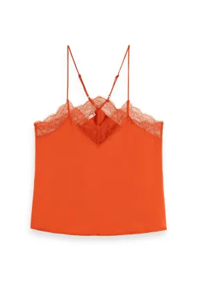 CAMISOLE LACE DETAIL RED SKIES