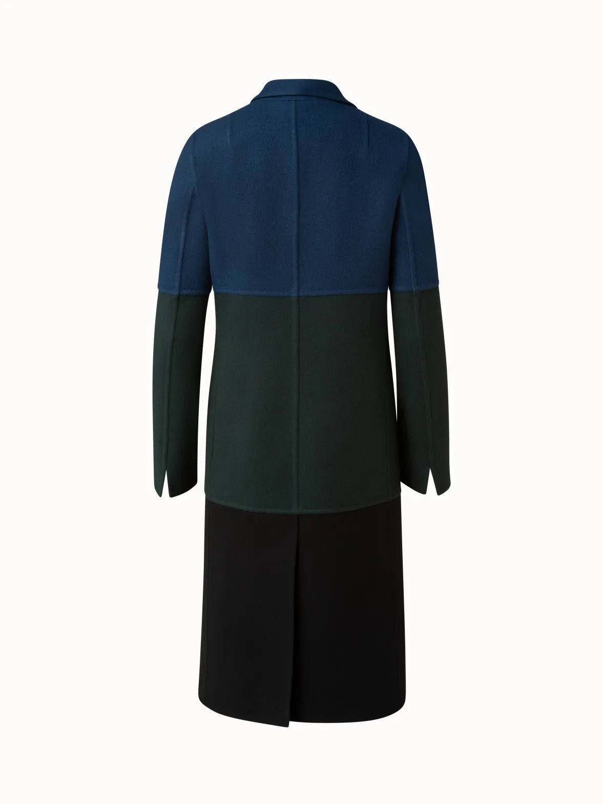 Cashmere Double-Face Colorblock Long Coat