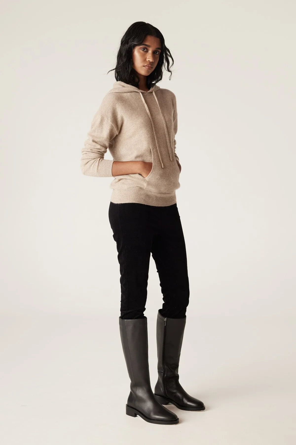 Cashmere Hooded Jumper - Stone