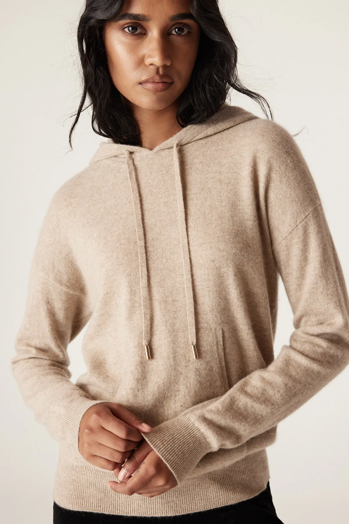 Cashmere Hooded Jumper - Stone