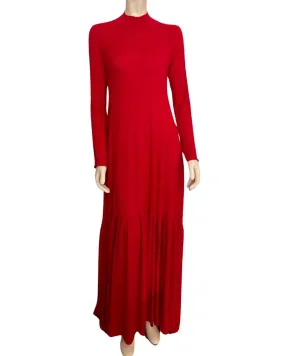 Cashmere knit maxi ruffle dress