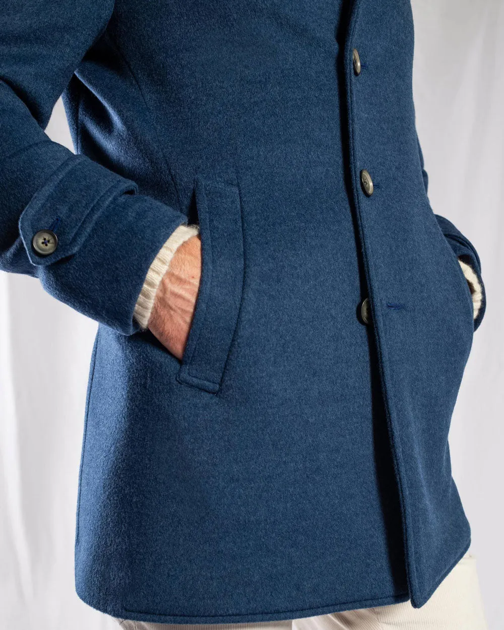 Cashmere Portofino Walking Coat in Blue