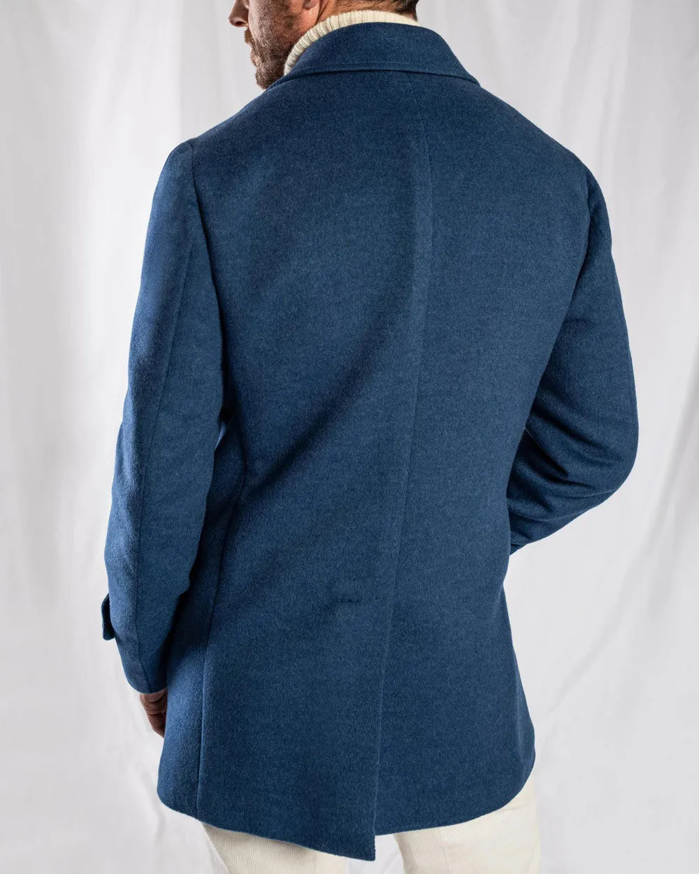 Cashmere Portofino Walking Coat in Blue