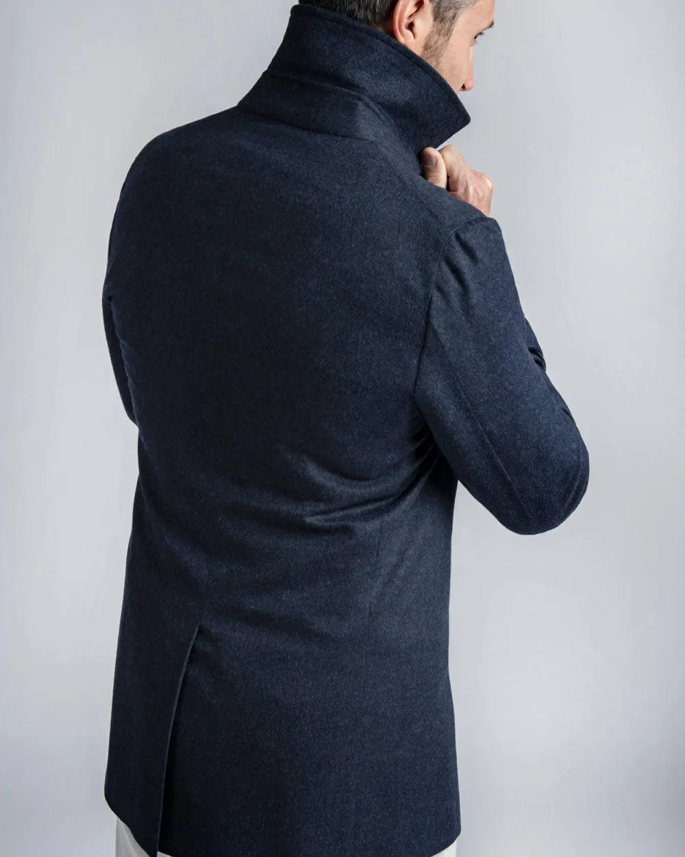 Cashmere Portofino Walking Coat in Navy