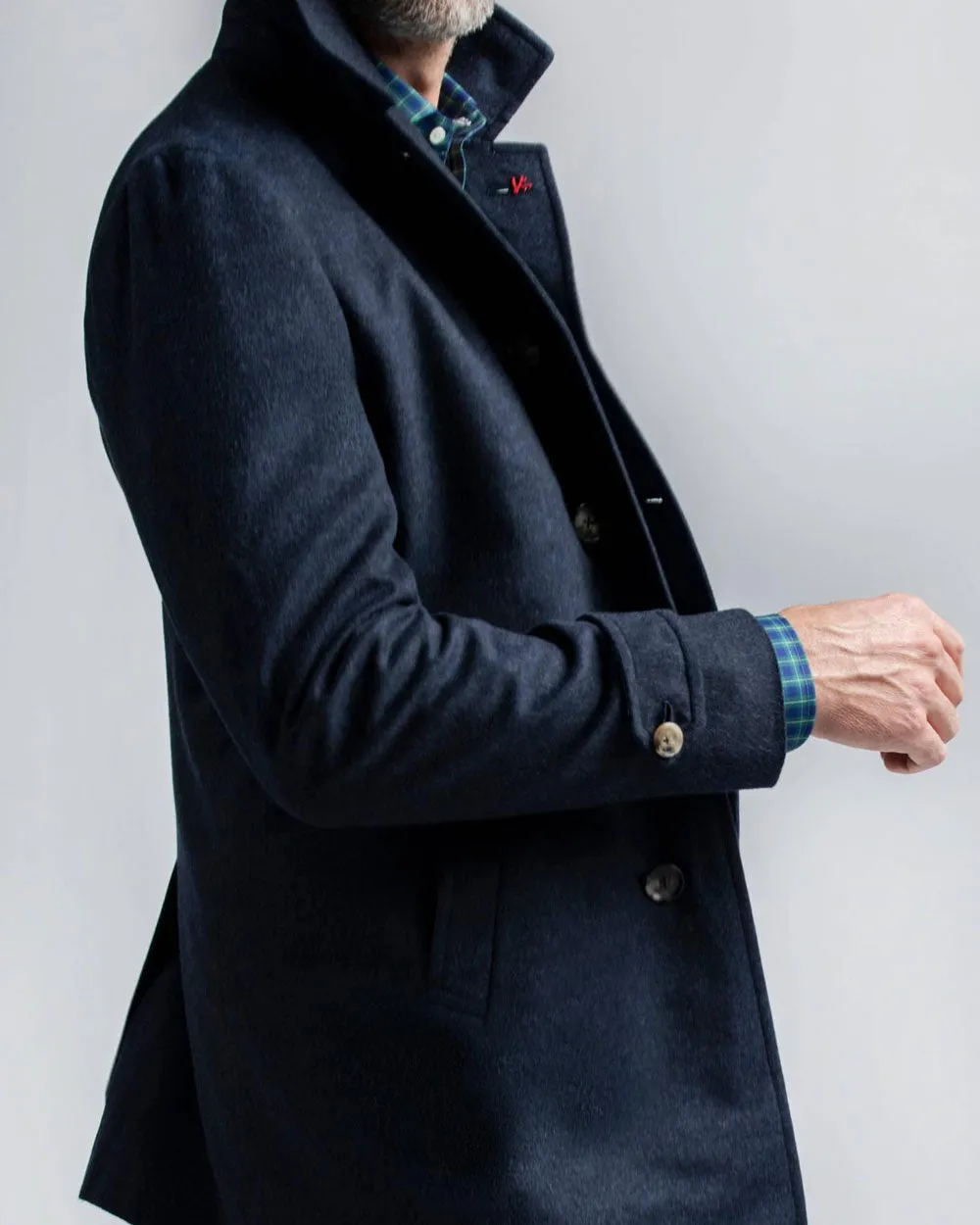 Cashmere Portofino Walking Coat in Navy