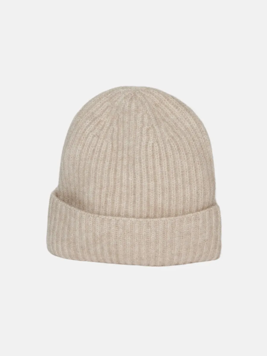 Cashmere Rib Beanie Oatmeal