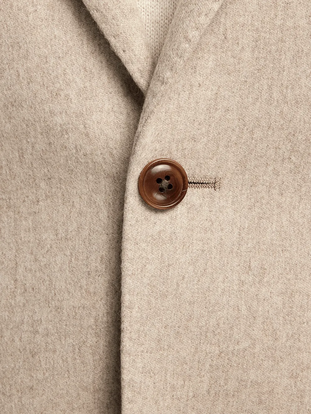 Cashmere Single Breasted Notch Lapel Sport Coat - Oatmeal