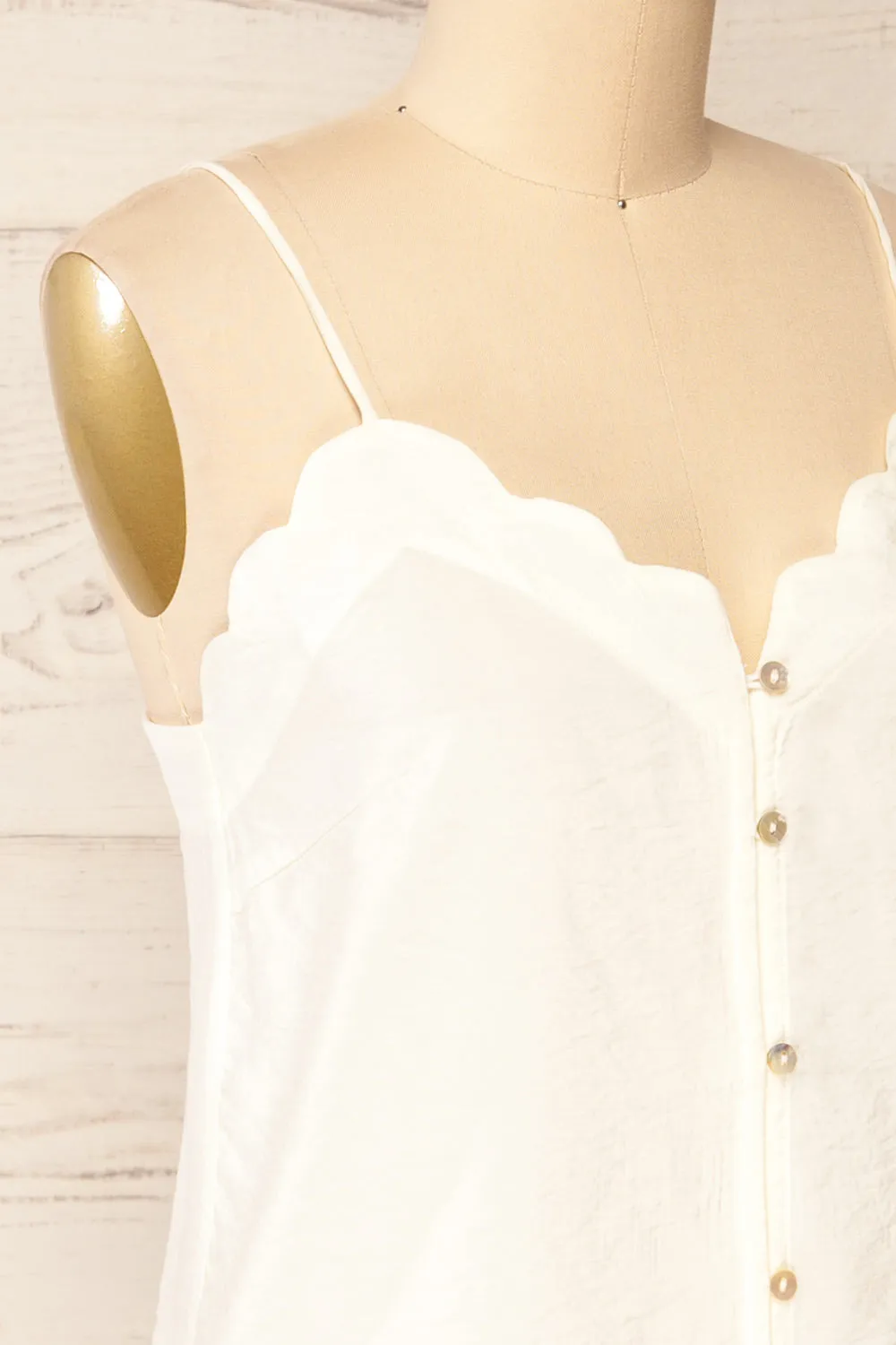Catheline Ivory | Cropped Button-Up Cami Top