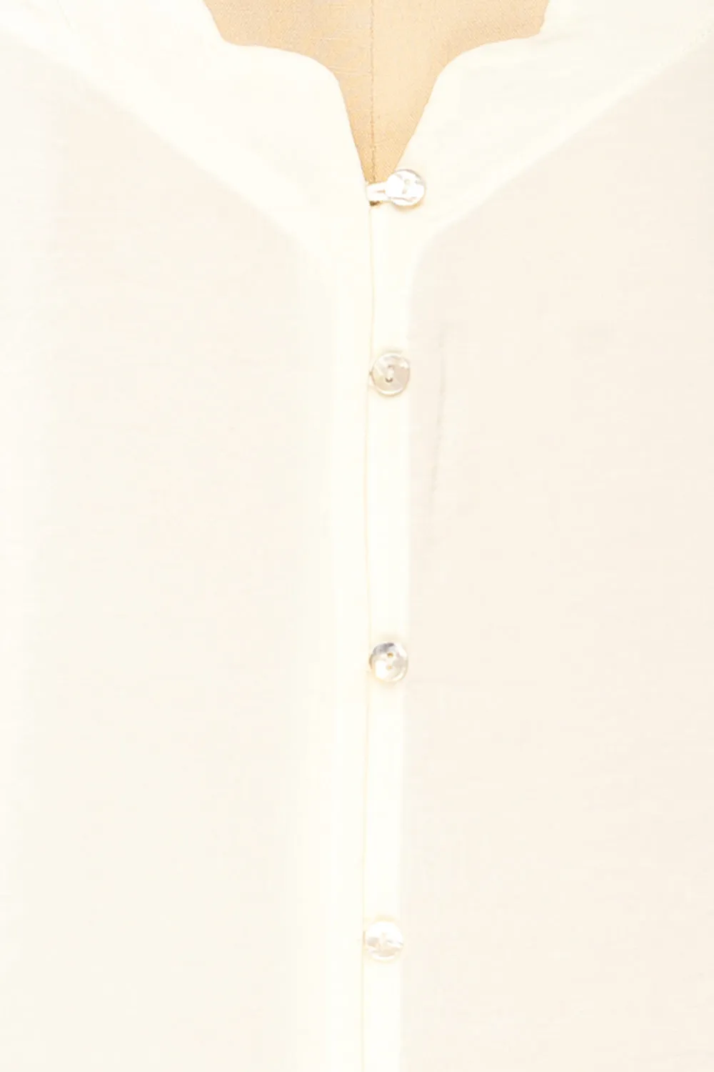 Catheline Ivory | Cropped Button-Up Cami Top