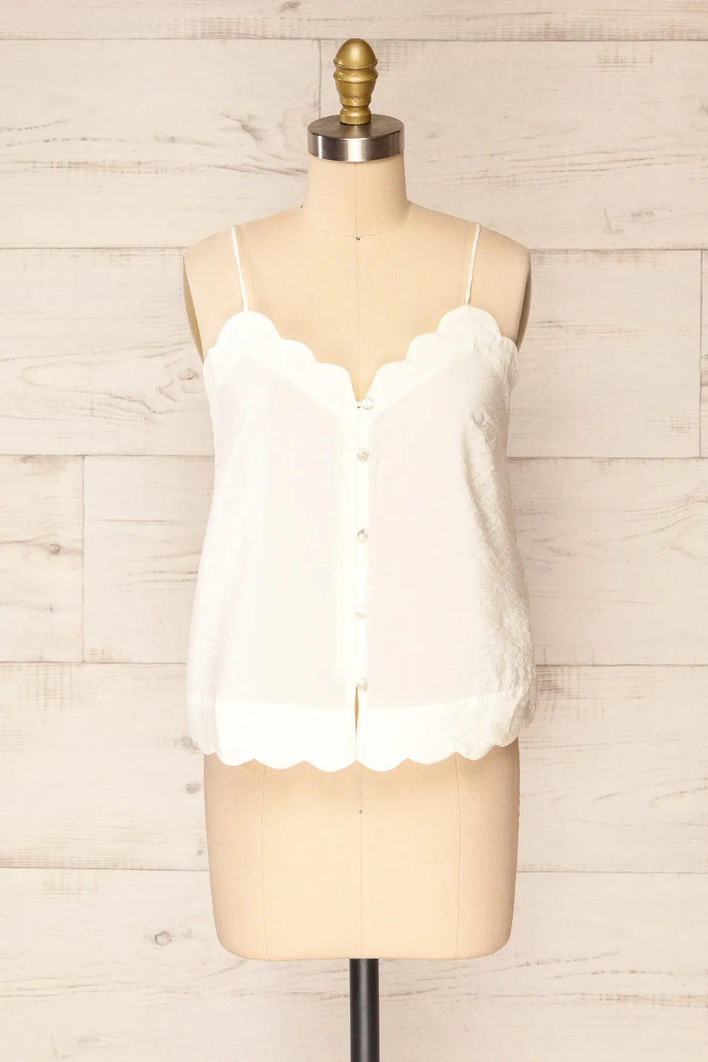 Catheline Ivory | Cropped Button-Up Cami Top