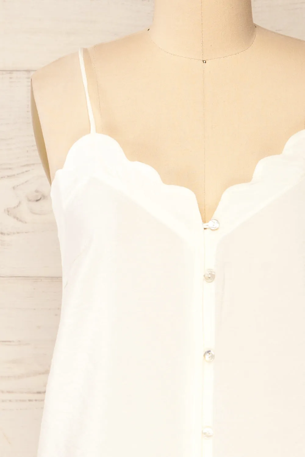 Catheline Ivory | Cropped Button-Up Cami Top