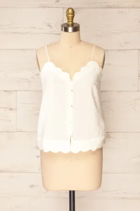 Catheline Ivory | Cropped Button-Up Cami Top