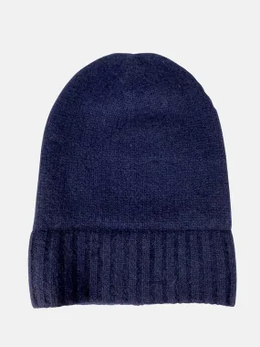 Classic Cashmere Slouchy Beanie- Navy