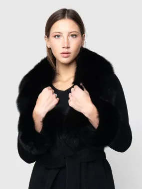 COAT - cashmere, black fox collar and cuffs