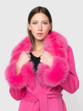COAT - cashmere, fuchsia fox collar and cuffs