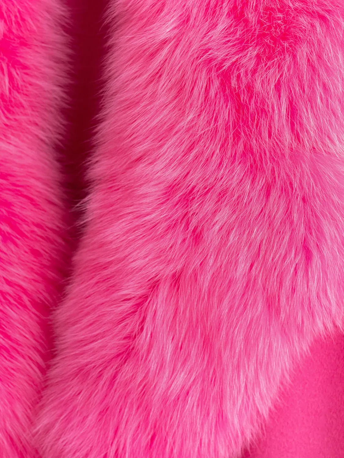 COAT - cashmere, fuchsia fox collar and cuffs
