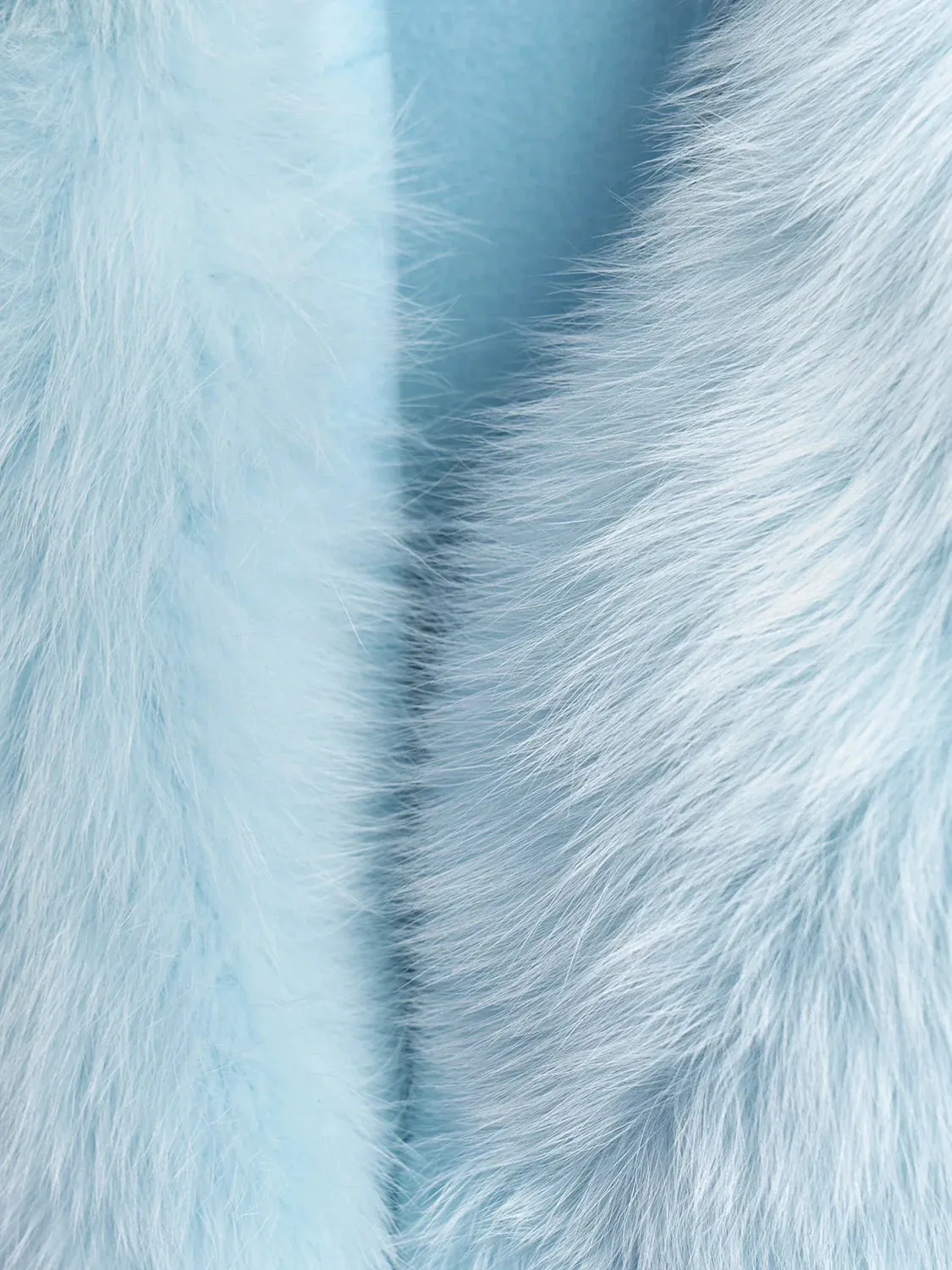 COAT - cashmere, light blue fox collar and cuffs