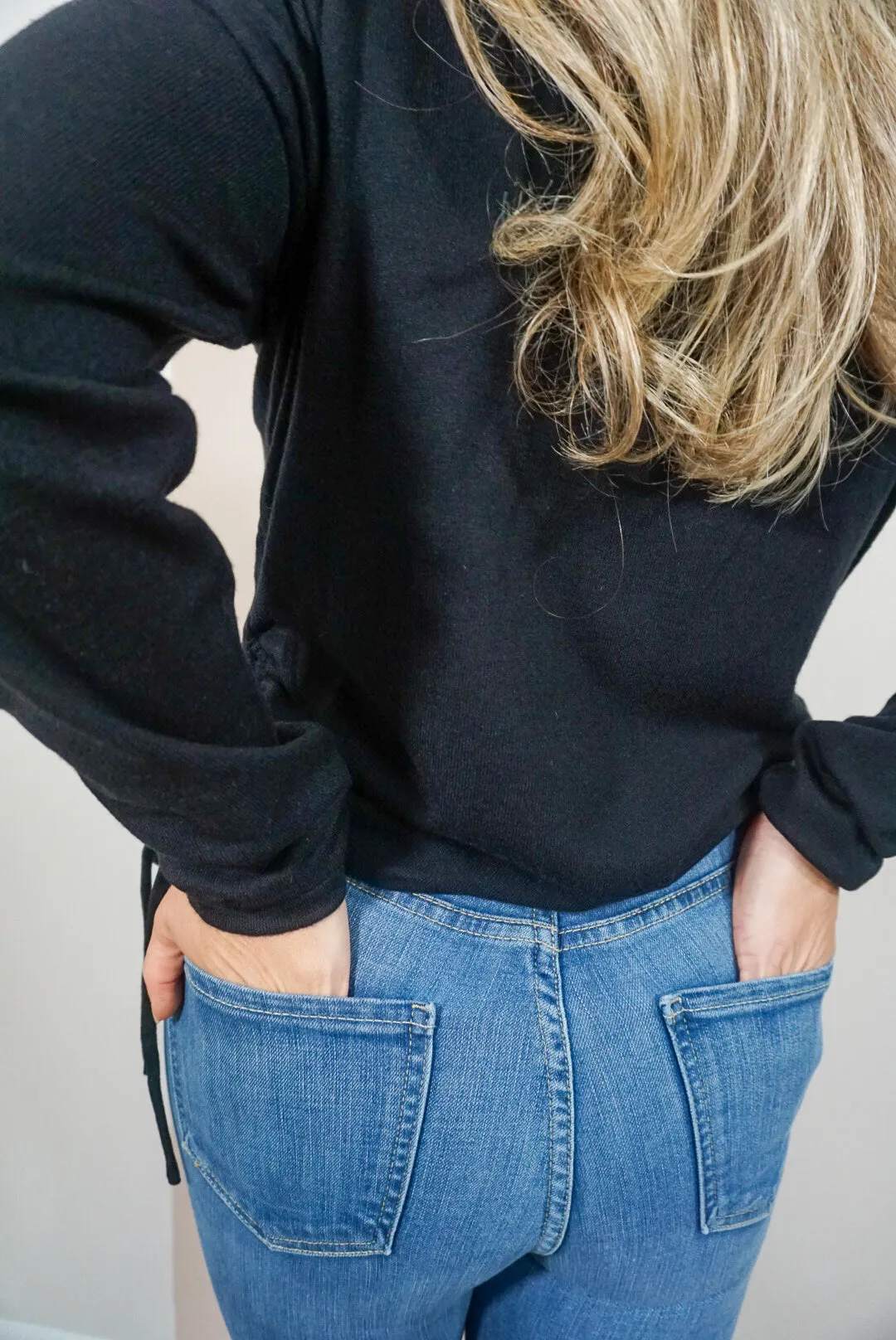 Crew Neck Drawstring Sweater