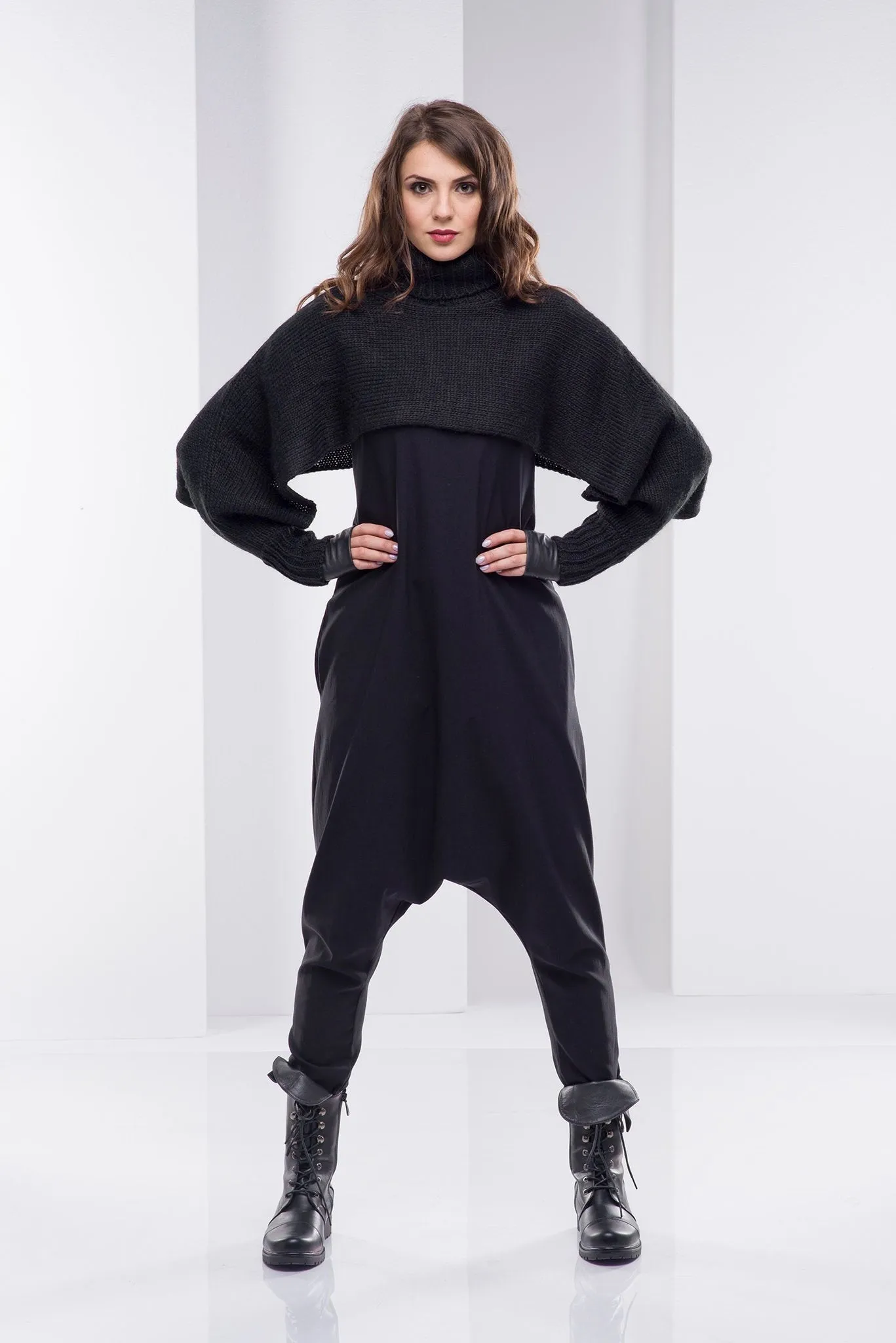 Cropped Poncho Sweater