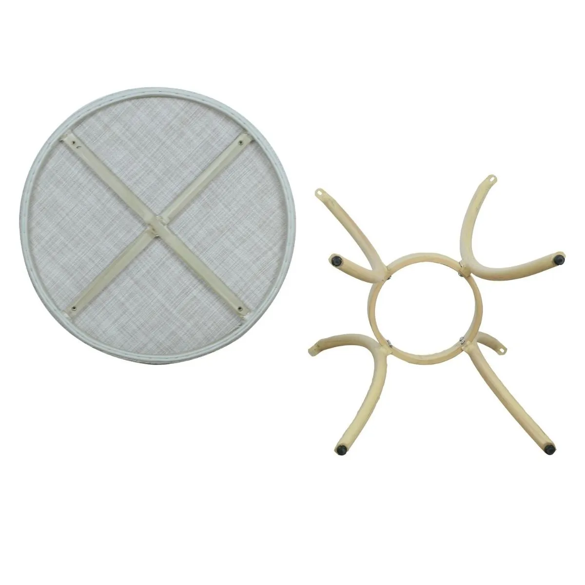 Curly Natural and White 2 Seater Rattan Outdoor Bistro Set
