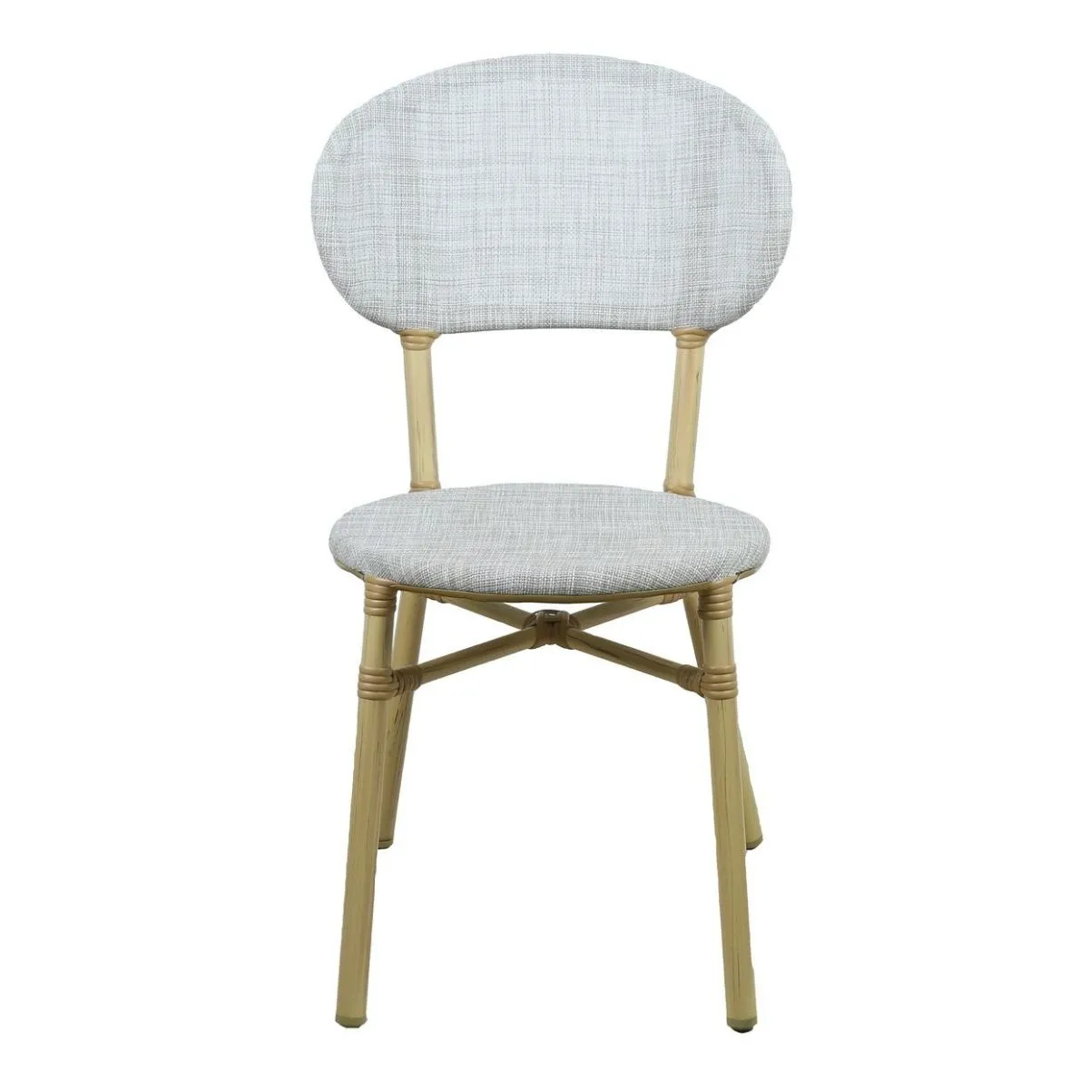 Curly Natural and White 2 Seater Rattan Outdoor Bistro Set