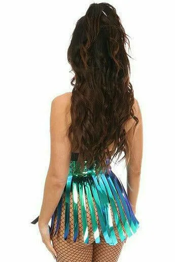Daisy Corsets Teal/Blue Holo Fringe Skirt