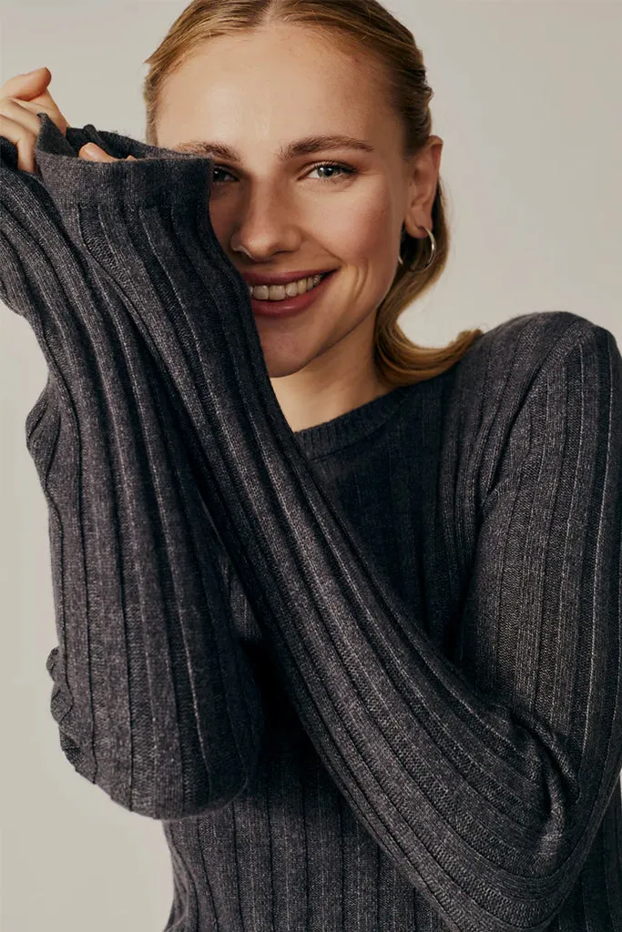 Dèluc - Buddleia Crop Sweater - Grey Melange