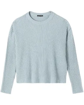 Eileen Fisher Cotton Cashmere Box Pullover Frost