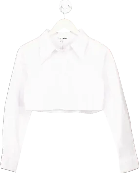 Fashion Nova White Poplin Shirt UK M