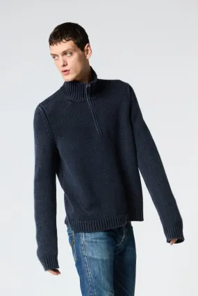 FROSTED EFFECT KNITTED PULLOVER WITH ZIP