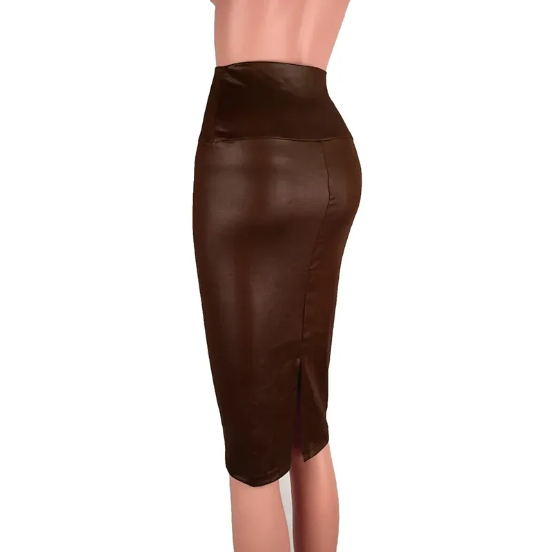Funki Buys | Skirts | Women's Faux Leather Fitted Pencil Skirts