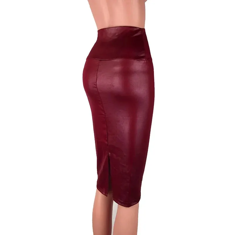 Funki Buys | Skirts | Women's Faux Leather Fitted Pencil Skirts