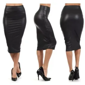 Funki Buys | Skirts | Women's Faux Leather Fitted Pencil Skirts