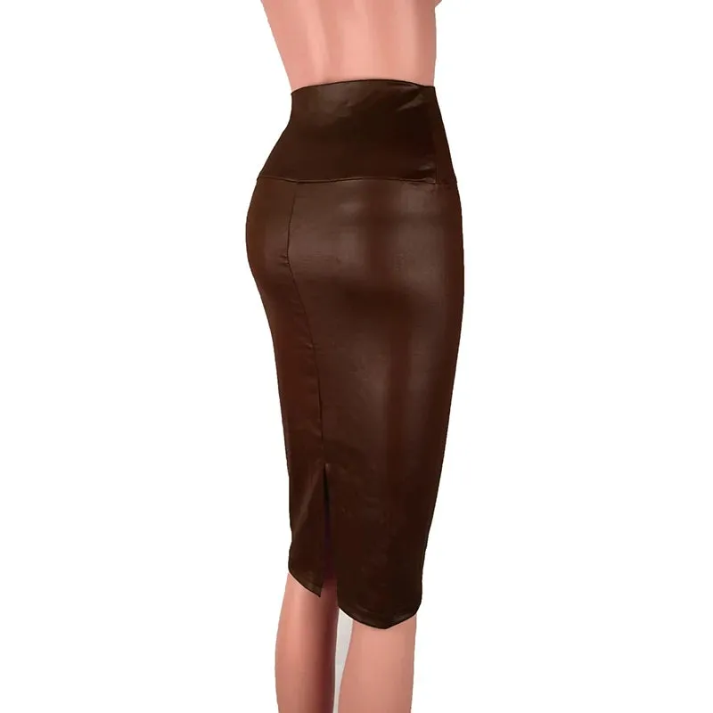 Funki Buys | Skirts | Women's Faux Leather Fitted Pencil Skirts