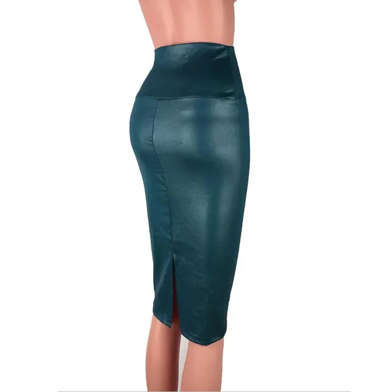 Funki Buys | Skirts | Women's Faux Leather Fitted Pencil Skirts