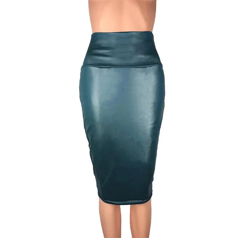 Funki Buys | Skirts | Women's Faux Leather Fitted Pencil Skirts