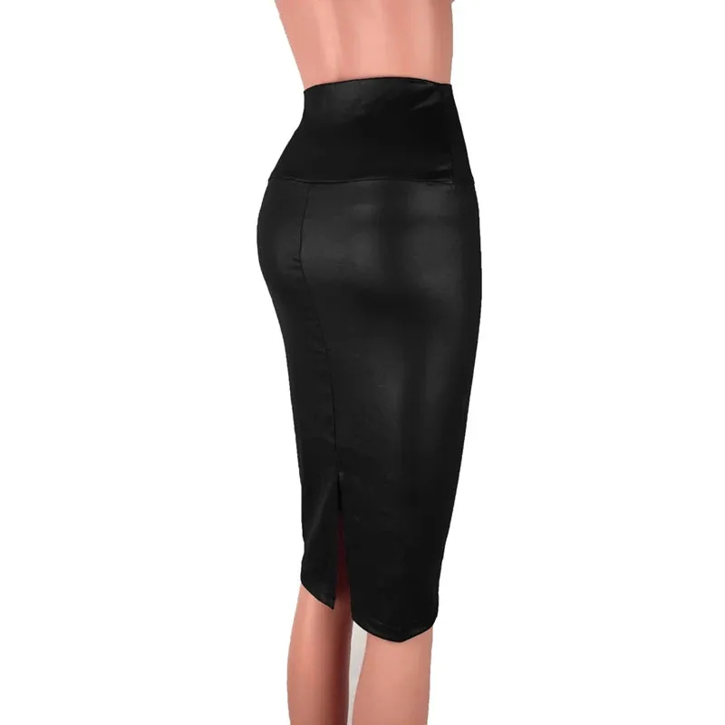 Funki Buys | Skirts | Women's Faux Leather Fitted Pencil Skirts