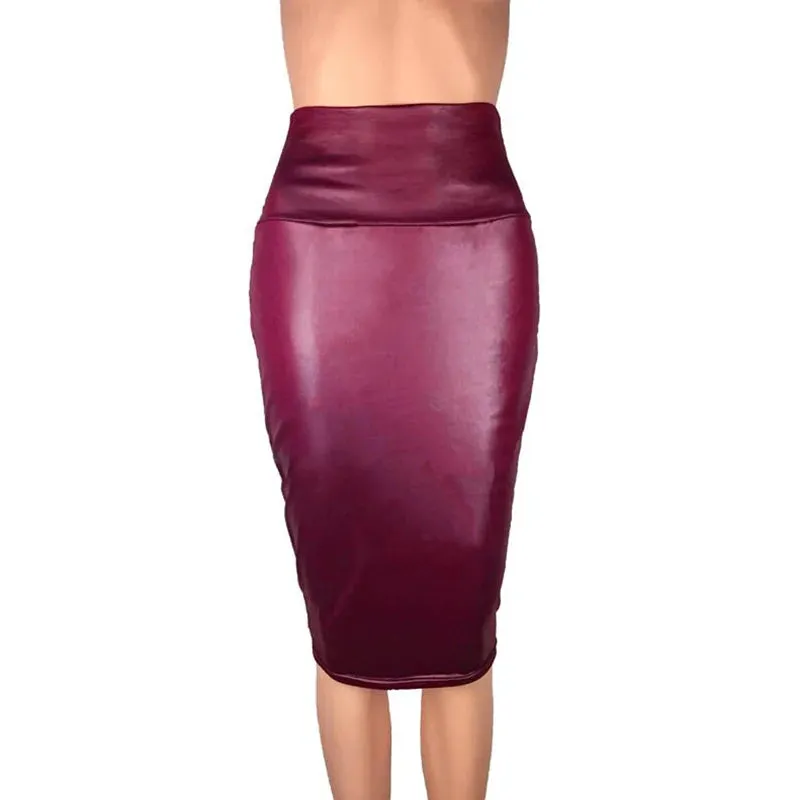 Funki Buys | Skirts | Women's Faux Leather Fitted Pencil Skirts