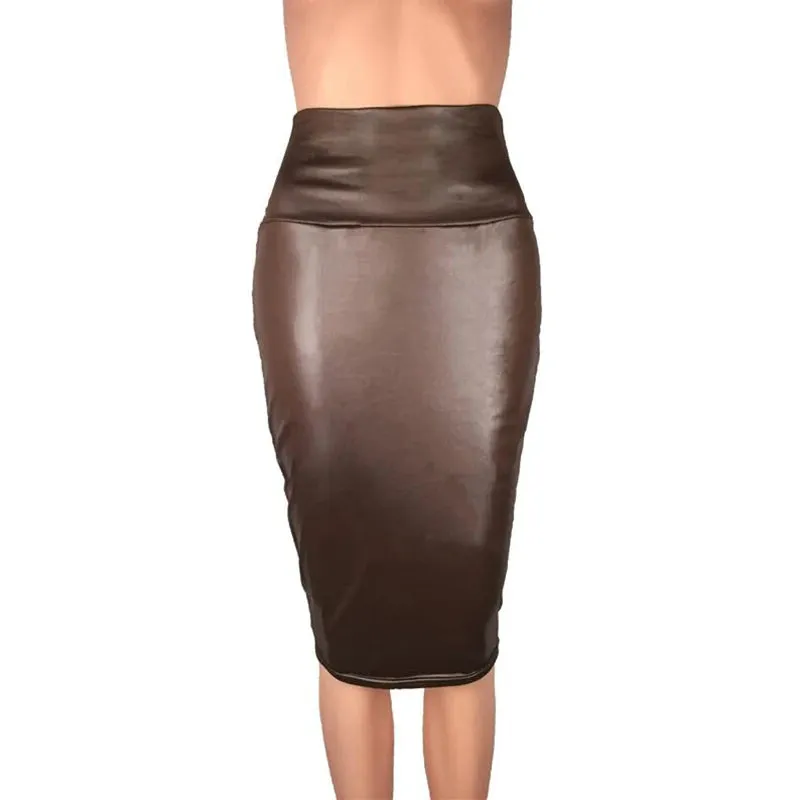 Funki Buys | Skirts | Women's Faux Leather Fitted Pencil Skirts