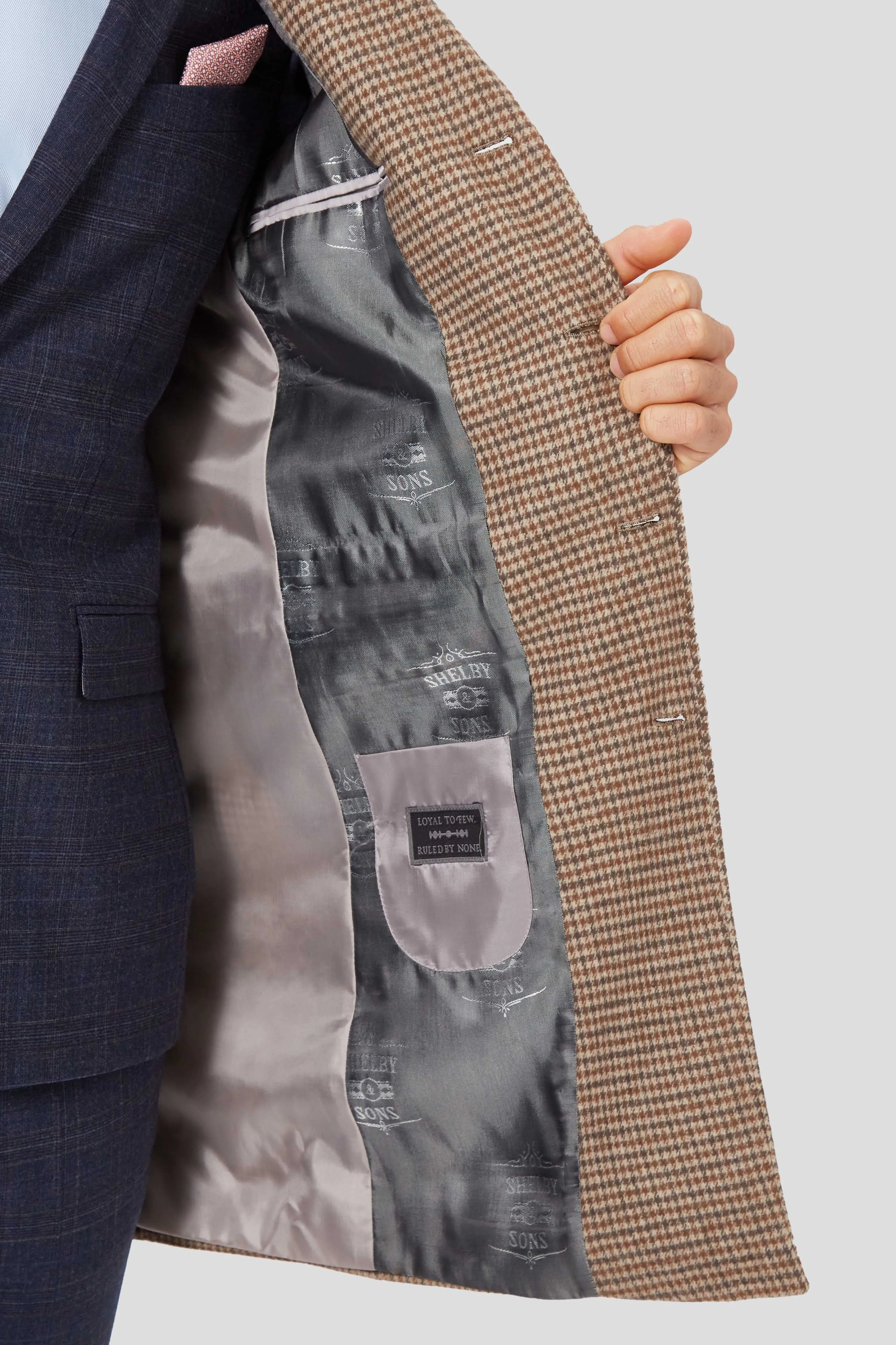 Futura Slim Fit Brown Check Coat - ARCHIVE